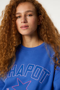 Terry Sport Heart Sweater | Washed Bright Blue