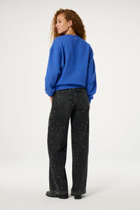 Terry Sport Heart Sweater | Washed Bright Blue