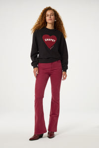 Terry Sport Heart Sweater | Black