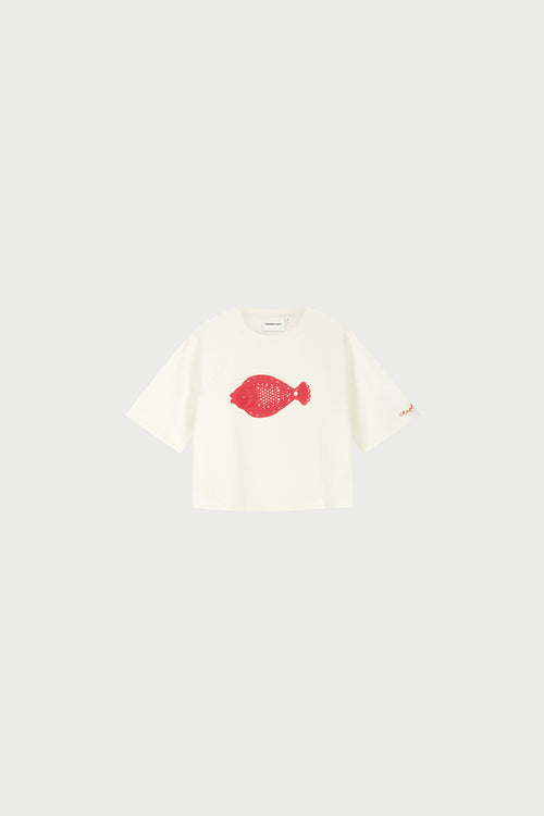 Nanda Sweater | Cosy White/Tangerine Tango