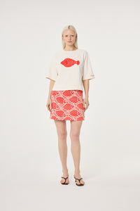 Nanda Sweater | Cosy White/Tangerine Tango
