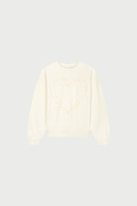 Archie Heart Sweater | Cosy White