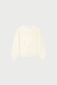 Archie Heart Sweater | Cosy White