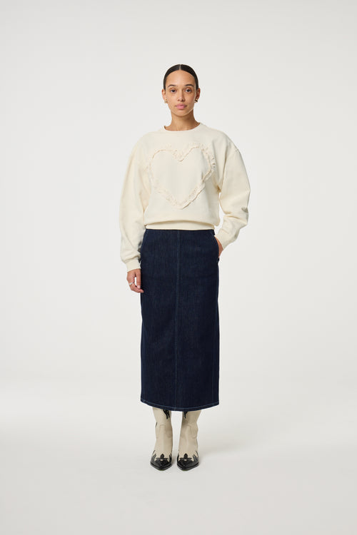 Archie Heart Sweater | Cosy White