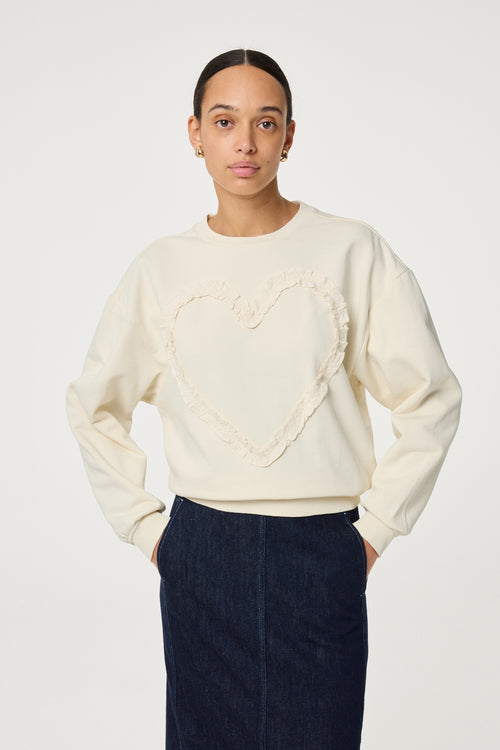Archie Heart Sweater | Cosy White