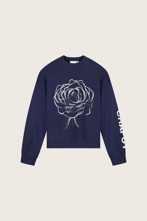 Luna Flower Sweater | Maritime Blue