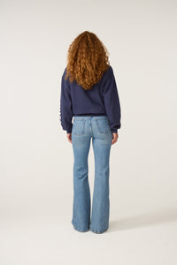 Luna Flower Sweater | Maritime Blue