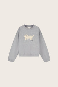 Amy Puppy Sweater | Grey Melange