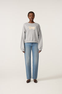 Amy Puppy Sweater | Grey Melange