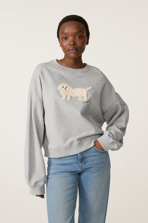 Amy Puppy Sweater | Grey Melange