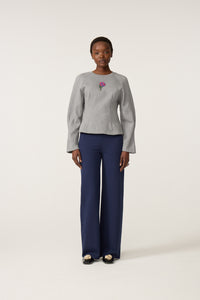 Dhelia Rose Sweater | Dark Grey Melange