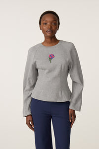 Dhelia Rose Sweater | Dark Grey Melange