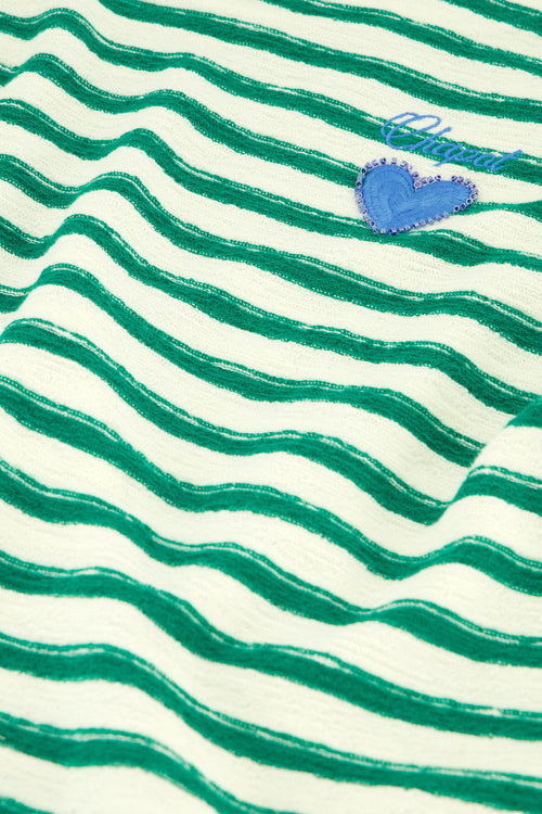 Celina Top | Cosy White/Green