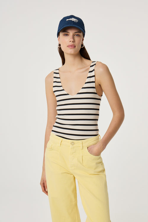 Lena Top | Black/Cosy White