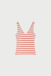 Lena Top | Cosy White/Tangerine Tango