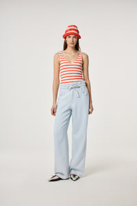 Lena Top | Cosy White/Tangerine Tango