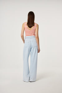 Lena Top | Cosy White/Tangerine Tango