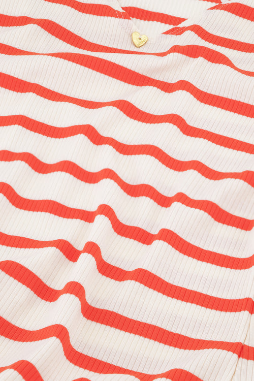 Lena Top | Cosy White/Tangerine Tango