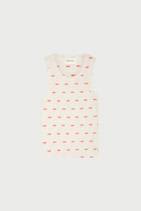 Tanja Jersey Tank | Cosy White/Tangerine Tango