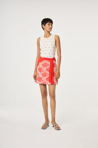 Tanja Jersey Tank | Cosy White/Tangerine Tango