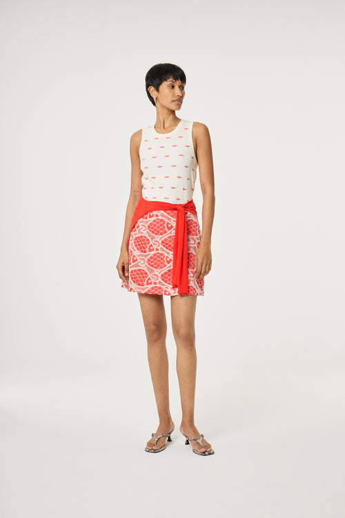 Tanja Jersey Tank | Cosy White/Tangerine Tango