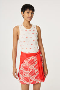 Tanja Jersey Tank | Cosy White/Tangerine Tango