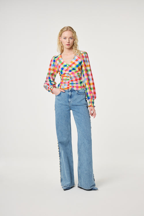 Madeleine Top | Cosy White/Solar Orange