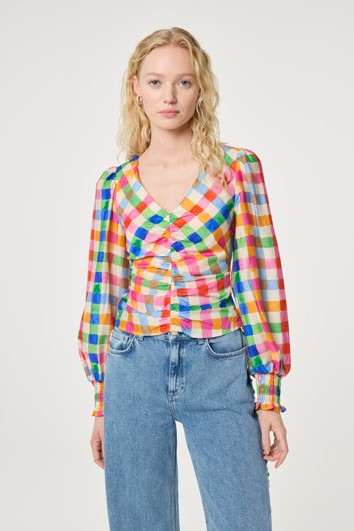 Madeleine Top | Cosy White/Solar Orange