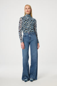Jane Top | Black/Bright Blue