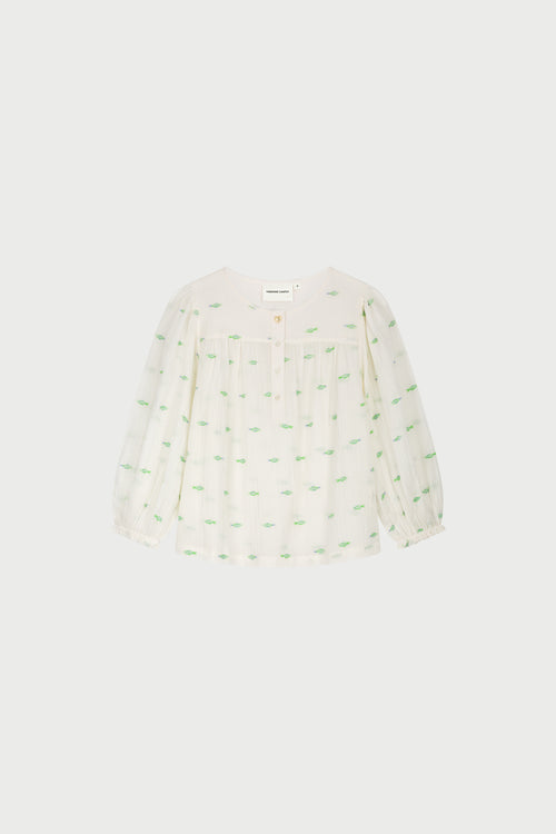 Bindi Top | Cosy White/Green