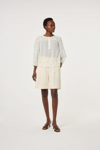 Bindi Top | Cosy White/Green