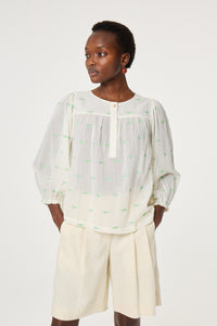 Bindi Top | Cosy White/Green