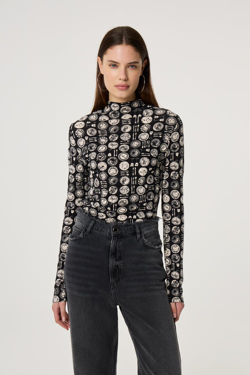 Janana Top | Black/Creme Brulee