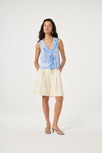Brittany Top | Light Blue/Crispy White