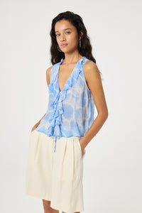 Brittany Top | Light Blue/Crispy White