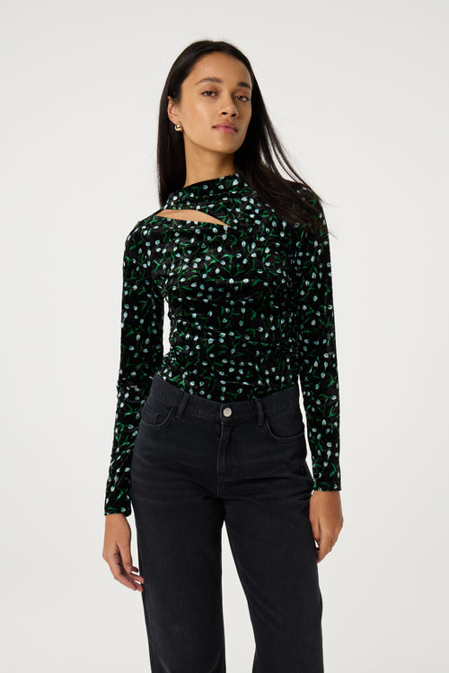 Isaab Top | Black/Winter Greens