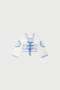 Serviette Blouse | Cosy White/Blue
