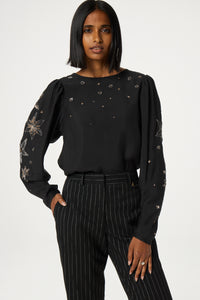Raja Beaded Top | Black