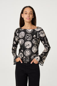 Emy Top | Black/Creme Brulee