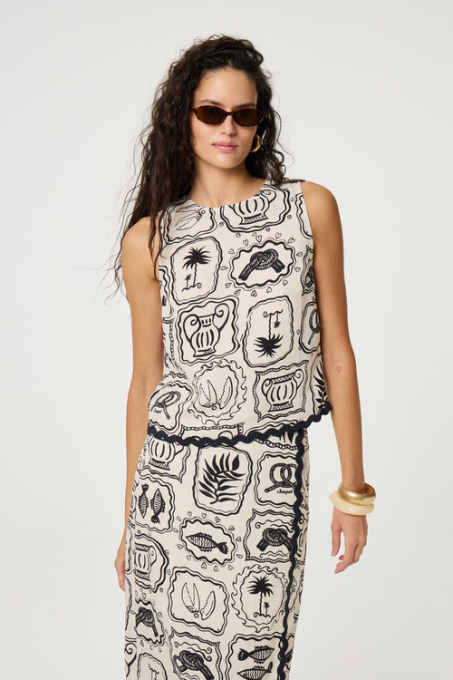 Porto Top | Cosy White/Black