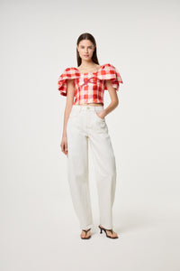 Lana Top | Tangerine Tango/Cosy White