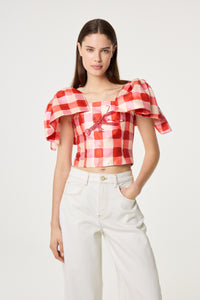 Lana Top | Tangerine Tango/Cosy White