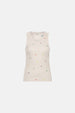 Tanja Jersey Embro Tank | Cosy White