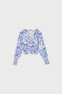 Madeleine Top | Cosy White/Cobalt