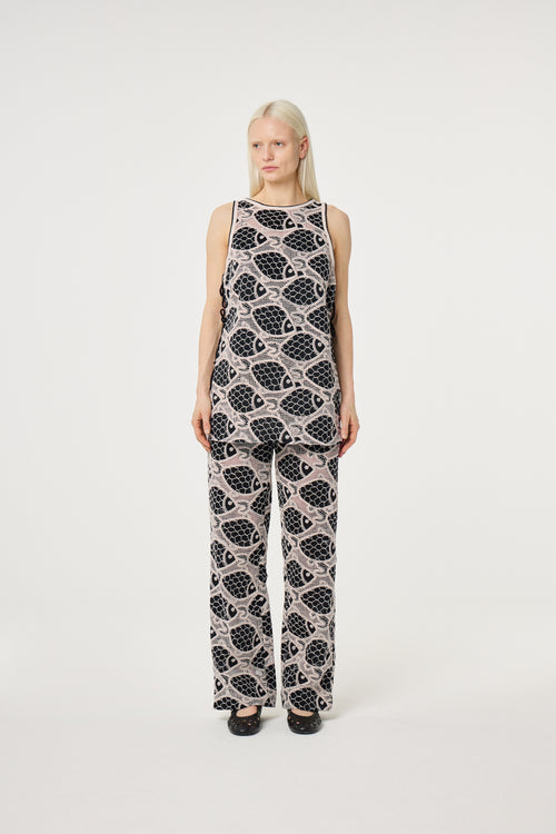 Luca Top | Cosy White/Black