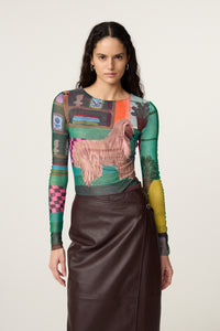 Jara Top | Deep Purple/Mandarin Orange