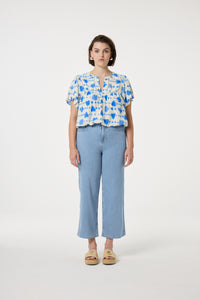 Kristy Top | Warm White/Blue Wave