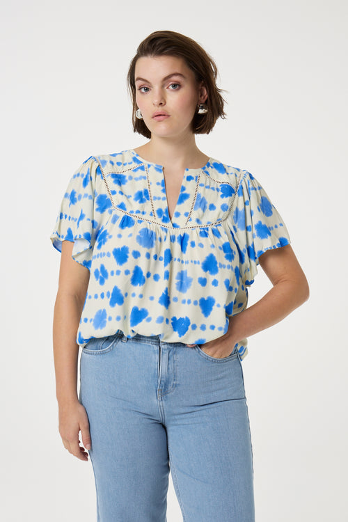 Kristy Top | Warm White/Blue Wave