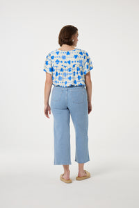 Kristy Top | Warm White/Blue Wave