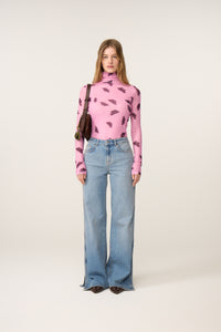 Jadyn Top | Pink Rose/Brown